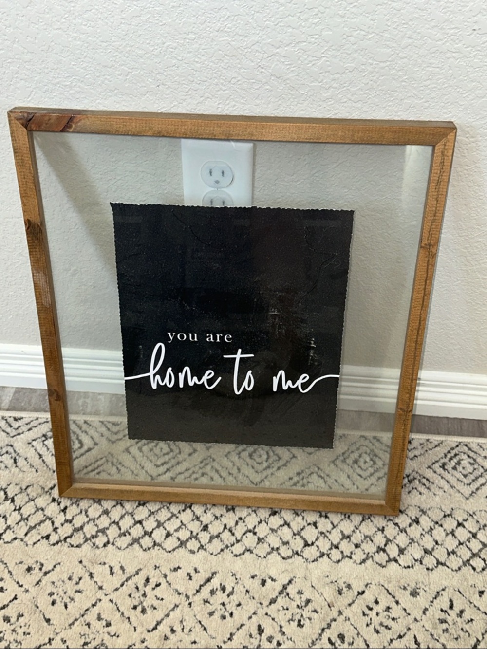 Framed "You Are Home To Me" Wall Art - Black & Natural Wood